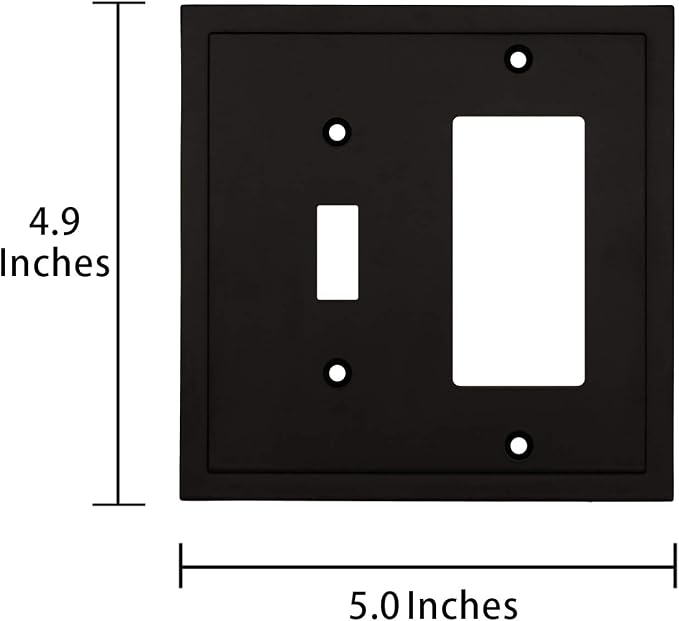 Modern Edge Decorative Wall Plate Switch Plate Outlet Cover, Durable Solid Zinc - Image 3