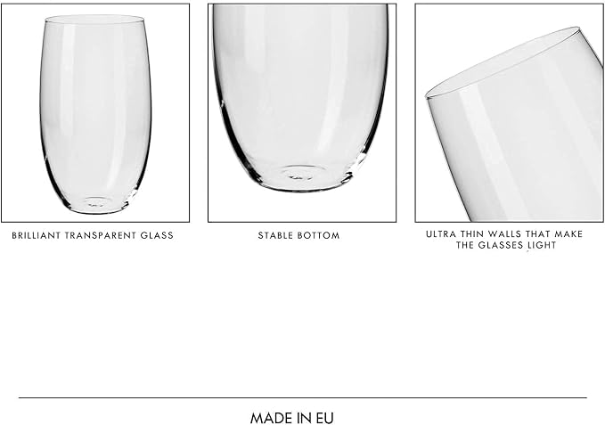 Krosno Water Juice Drinking Glasses, 17.2 oz, Blended Collection, Everyday - Image 8