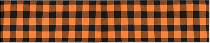 Tosewever Halloween Buffalo Check Plaid Table Runner, Cotton Polyester Blend - Image 2