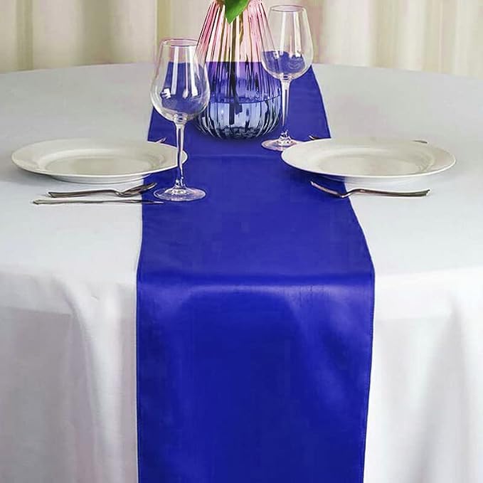 Royal Blue Table Runners, 12x108 Inches, 12 Pack | Fall Satin, Silk and Smooth - Image 6