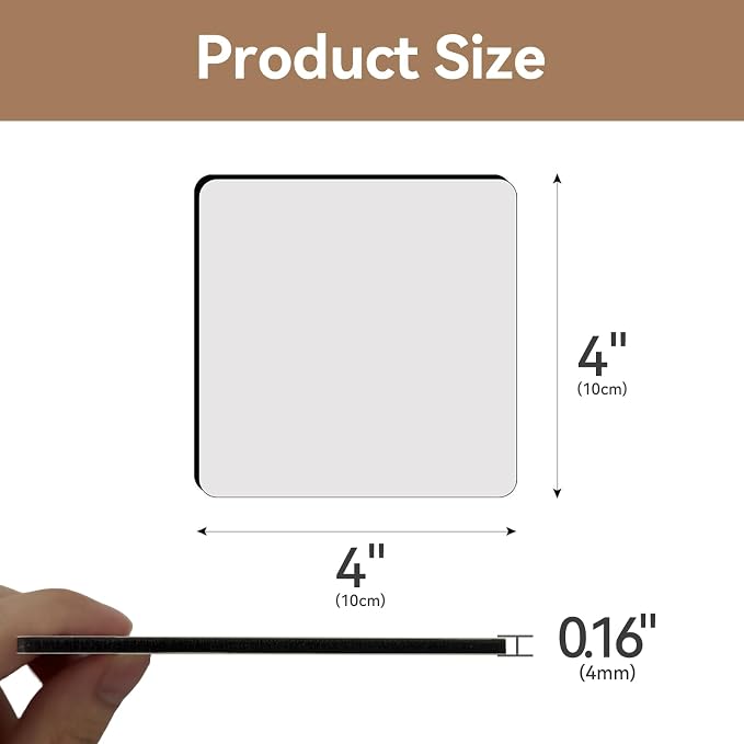 80 Pcs Sublimation Blank Coasters, Heat Transfer Wood Cork Coasters 4 x 4 in - Image 2