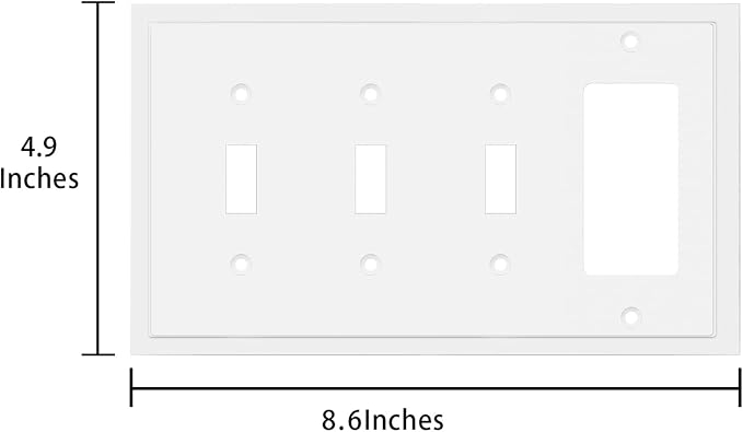 Modern Edge Decorative Wall Plate Switch Plate Outlet Cover, Durable Solid Zinc - Image 3