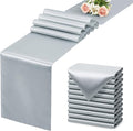 Silver Satin Table Runner, 12x108 Inches, 12 Pack | Premium Satin, Smooth by VCUSUELER