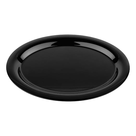 GET 13 1/2" x 10 1/4" Black Oval Melamine Dinner Plate | Dishwasher safe by Unknown