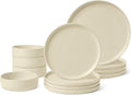 Amazon Basics Glazed Stoneware Dinnerware Set, Dishwasher-Safe, Freezer-Safe by AmazonBasics
