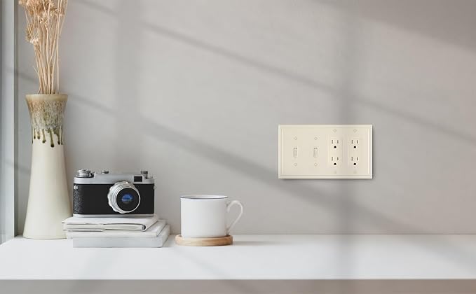 Modern Edge Decorative Wall Plate Switch Plate Outlet Cover, Durable Solid Zinc - Image 5