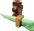 Handmade Wooden Square Napkin Ring Made by Artisan Beautifully Crafted and by Shafa+impex