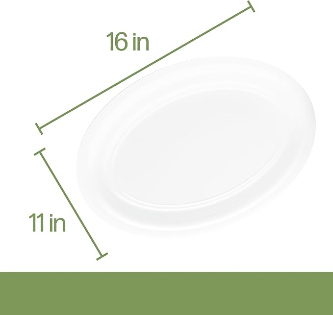 White Plastic Oval Serving Trays - Image 6