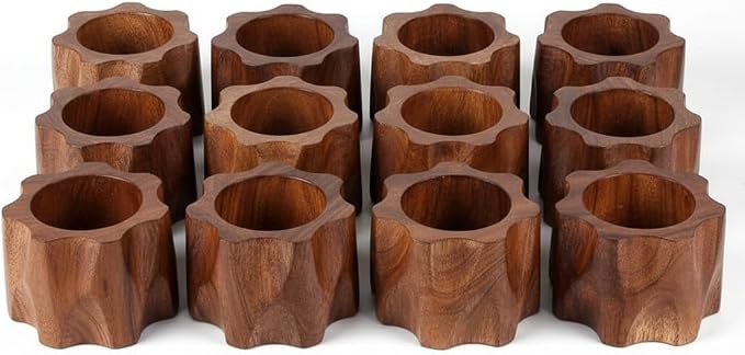 Napkin Rings, Wood Napkin Rings Napkin Holders Buckles - Image 2