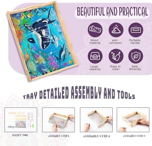EWJRNSF Diamond Art Kits for Adults Wooden Serving Trays - Image 4