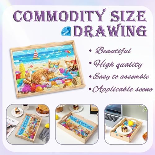 EWJRNSF Diamond Art Kits for Adults Wooden Serving Trays - Image 4