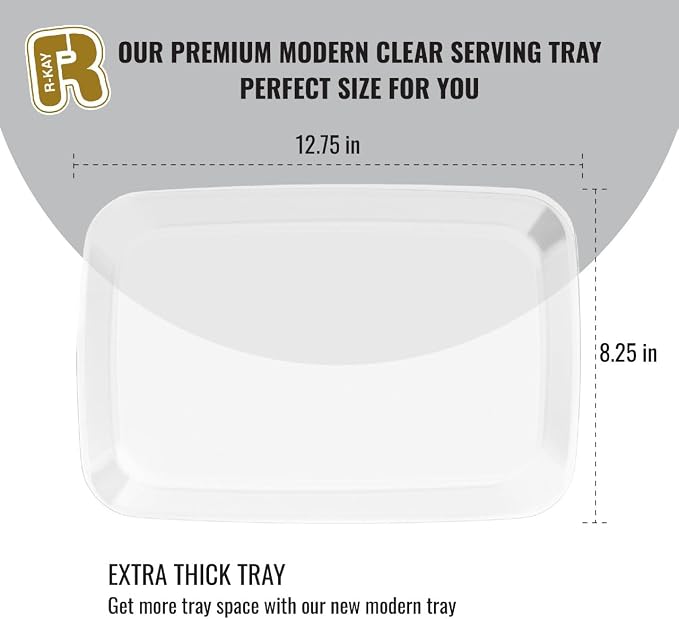R-kay 6 Pack Clear Plastic Serving Trays - Image 4