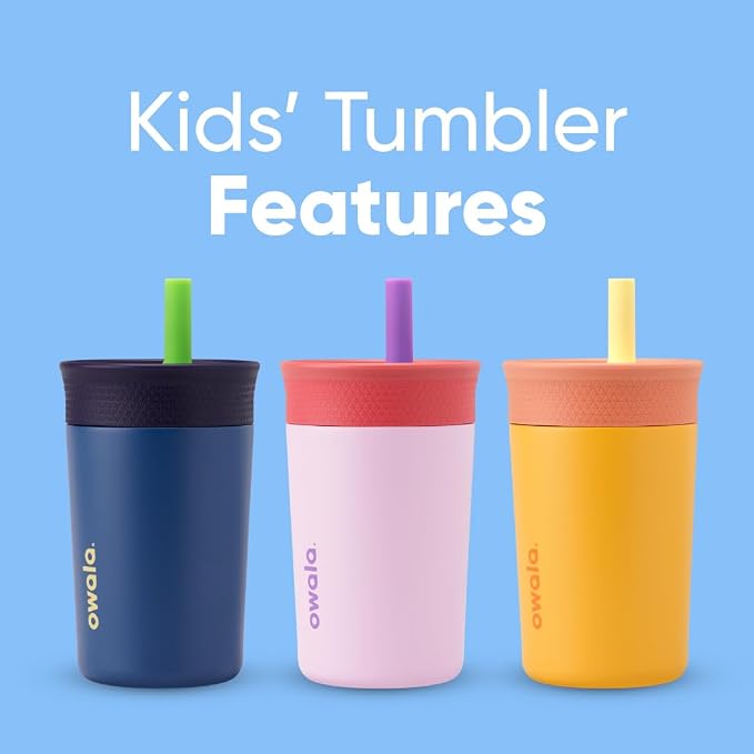 Owala Tumbler Kids Stainless Steel Water Bottle 12 oz Picnic | Insulated | - Image 7