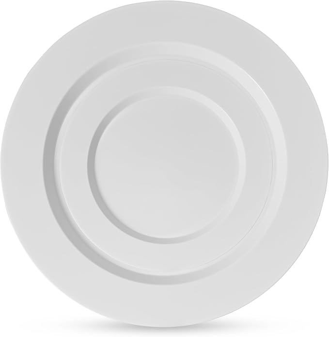 100 White Plastic Plates Set, Elegant Fancy Heavy Duty Disposable Plates - Image 2