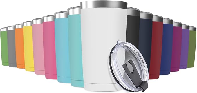 16 Pack 20oz Tumbler Vacuum Insulated Travel Mug by Deitybless