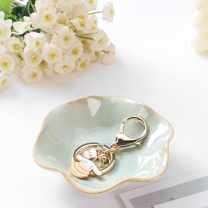 2PCS Ring Holder Dish, Small Key Bowl, Ceramic Trinket Tray Jewelry Dish - Image 3
