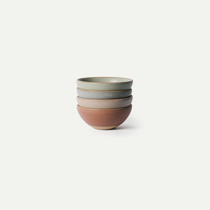 MORA Small Bowls Set of 4, 16oz Ceramic Pottery Dessert Bowls by MORA