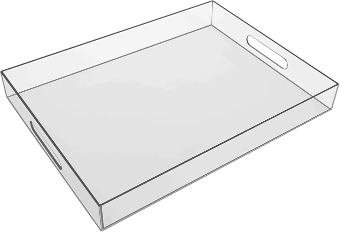 Sooyee Clear Acrylic Serving Tray, Plastic Tray by Sooyee