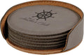 Custom Engraved Coasters | Personalized Leather Coaster | Set of 6 | Drink by AMERICAN+PERSONALIZED