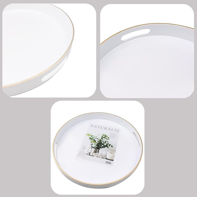 White Round Decorative Tray - Image 5