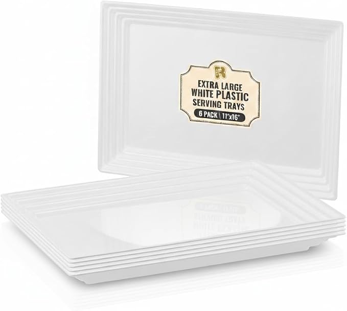 6 Pack Extra Large Plastic Serving Trays by R-KAY