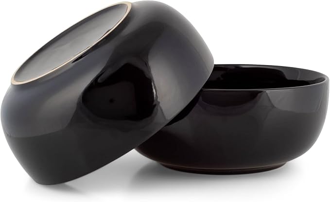 Elanze Designs Bistro Glossy Ceramic 8.5 inch Large Serving Bowls Set of 2 - Image 5