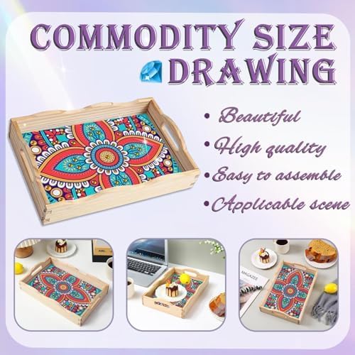 EWJRNSF Diamond Art Kits for Adults Wooden Serving Trays - Image 4
