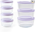14-Piece Glass Food Storage Containers Set | 1-Cup & 4-Cup, Leakproof | by DuraLiving