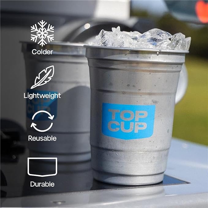 Top Cup Aluminum Party Cups Stealth Design 16 Ounce, Recyclable, Made in USA - Image 2