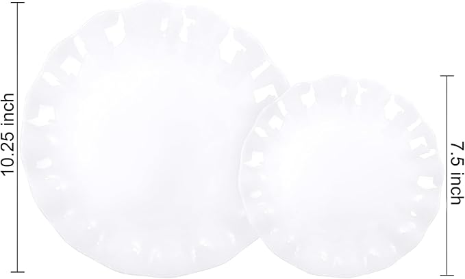 LIYH 50 Pcs White Scalloped Plastic Plates Reusable - Image 9