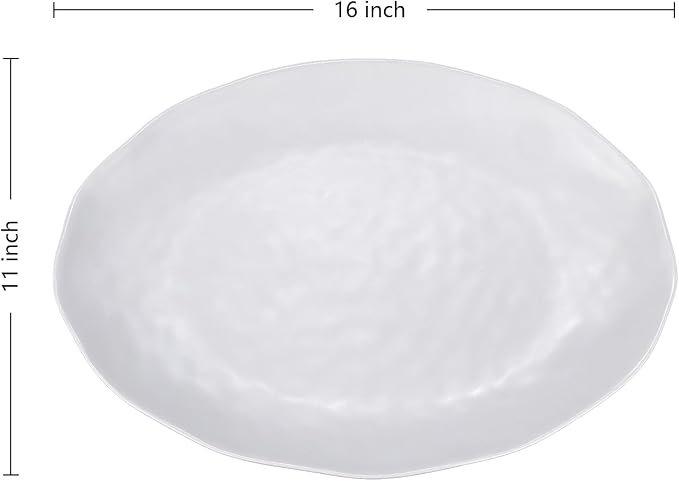 Yalin Oval Large Serving Platter, 16 Inch Melamine Serving Tray, Salad and - Image 2
