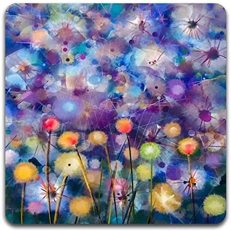 Beautiful Watercolor Flowers Square Coaster Set of 4 | Square Coaster Set - Image 3