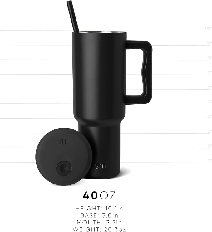 Simple Modern Tumbler with Handle and Straw | 40oz | Red | Trek Tumbler - Image 6