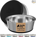GORILLA GRIP Dog Bowls, Food Grade 304 Stainless Steel, Holds 4 Cups Each Food by Unknown