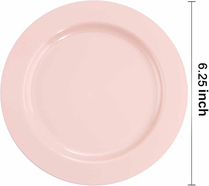 bUCLA 100Pieces Pink Plastic Dessert Plates - Image 2