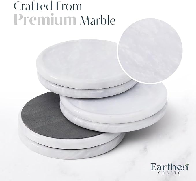 White Marble Coasters Set of 6 - Image 4