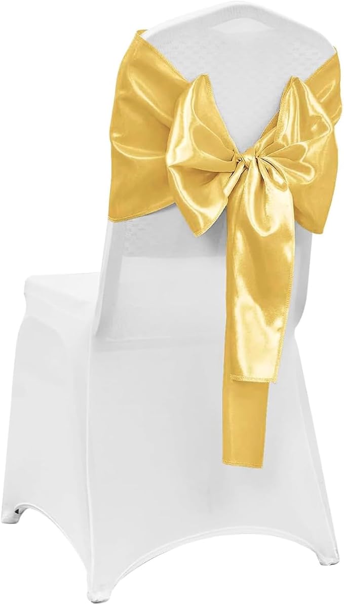 4-Pack Gold Satin Table Runner 12 x 108 Inch Long Fuchsia Bright and Smooth - Image 6