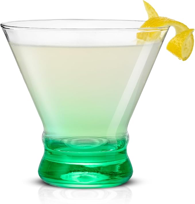JoyJolt Hue 7.5oz Martini Glasses, Cocktail Glassware Set of 6, Colored Glass - Image 3
