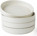 famiware Star 8.25" Pasta Bowls Set of 4, Bowl Plates, Matte White | Microwave by Famiware