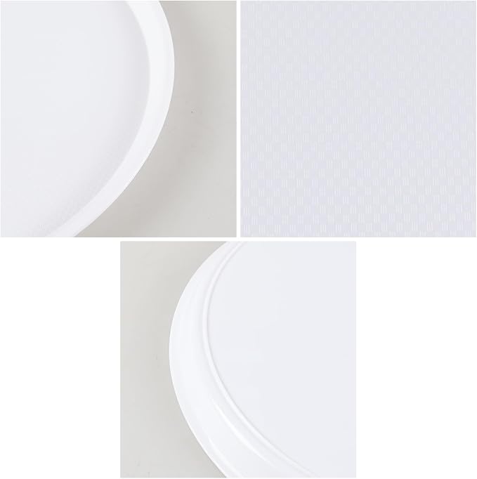 4 Pack Round Restaurant Serving Trays, Plastic Food Service Tray | Fast Food - Image 3