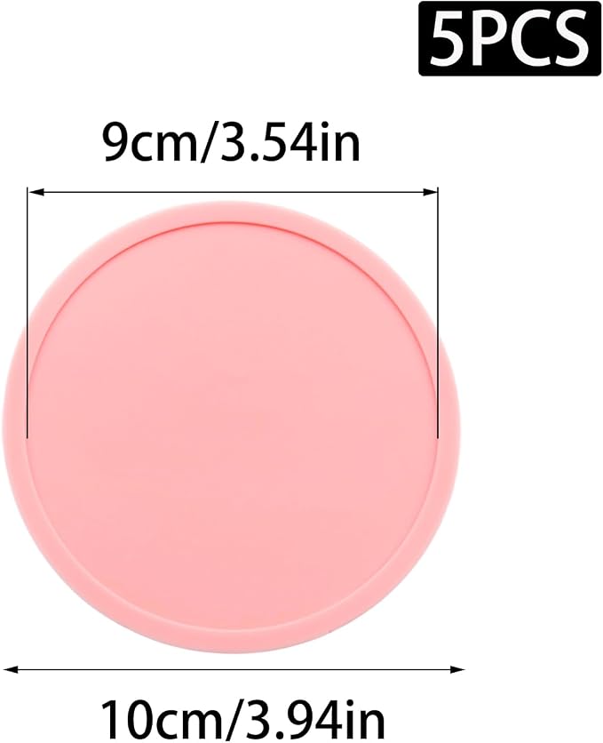 5 Pack Pink Coasters, Non-Slip Cup Coasters - Image 2
