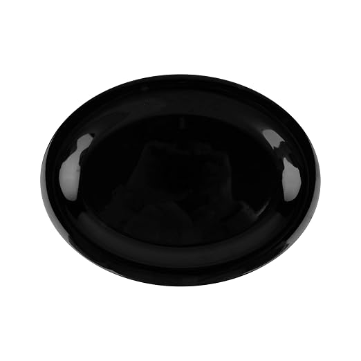 GET 12" x 9" Black Oval Melamine Dinner Plate | Dishwasher safe, Shatterproof - Image 2
