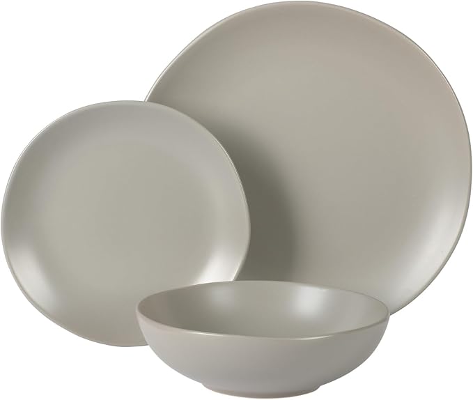 Gibson Home Bethel 18 Piece Plates and Bowls Ceramic Stoneware Organic Shape - Image 5
