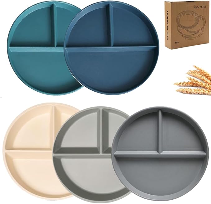 K Y KANGYUN 5 PCS Unbreakable Divided Plates by K+Y+KANGYUN