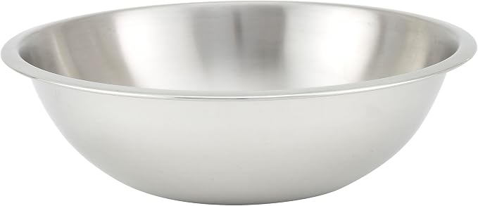 Winco 4 qt Stainless Steel Mixing Bowl | Dishwasher safe, Heavy-duty, by Fonteme