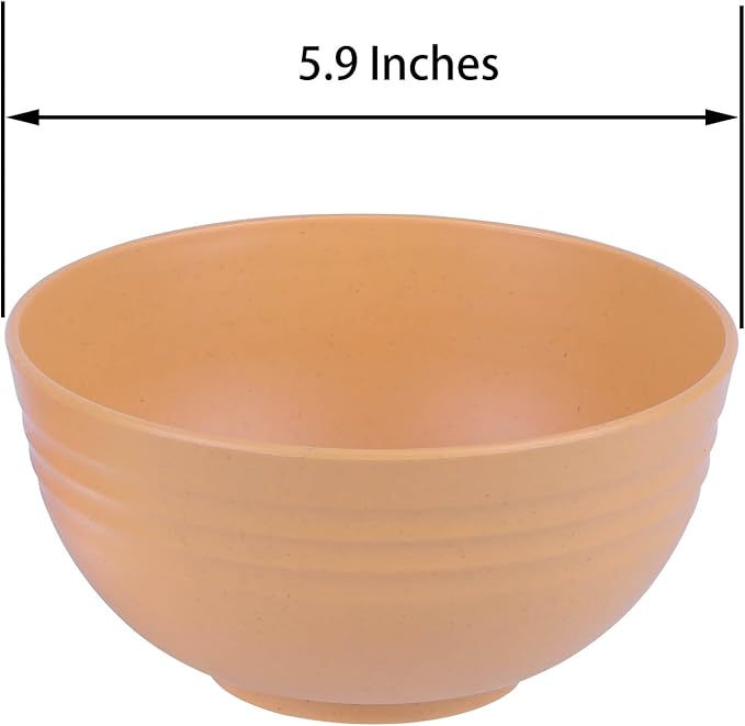 Unbreakable Cereal Bowls - 24 oz Reusable Wheat Straw Bowl Set of 4 - - Image 3