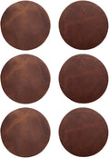Real Natural Grain Leather Coasters – Durable Non-Slip Distressed Design by TheTanneryNYC