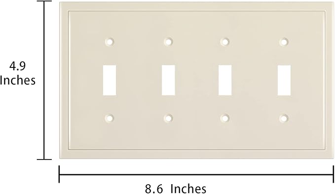 Modern Edge Decorative Wall Plate Switch Plate Outlet Cover, Durable Solid Zinc - Image 3
