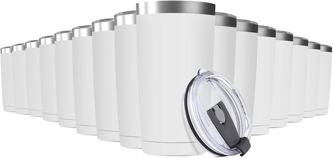 16 Pack 20oz Tumbler Vacuum Insulated Travel Mug by Deitybless