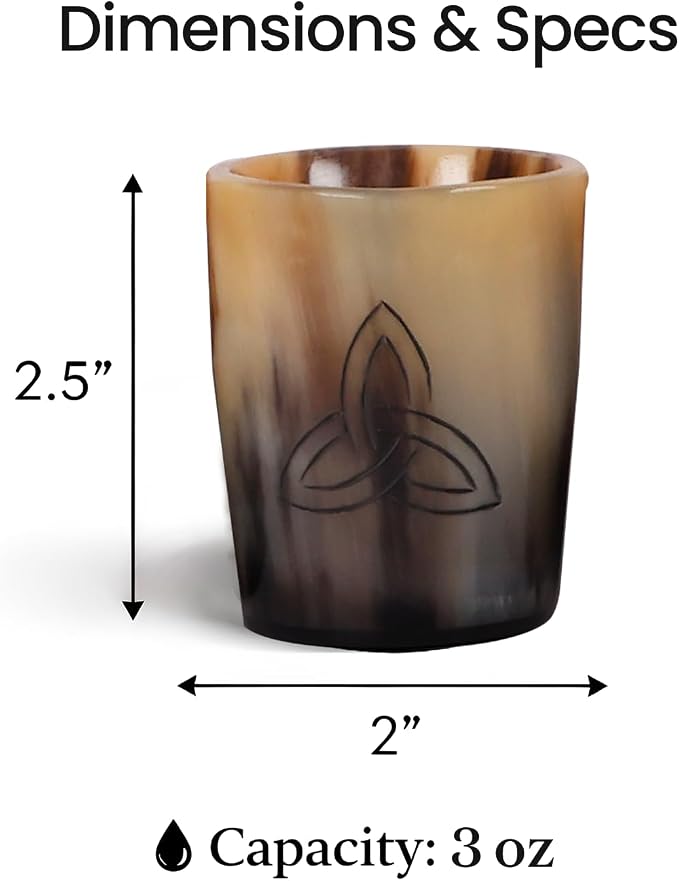 Handicrafts Home Viking Horn Shot Glasses Set of 12, Rustic Viking Drinkware - Image 3
